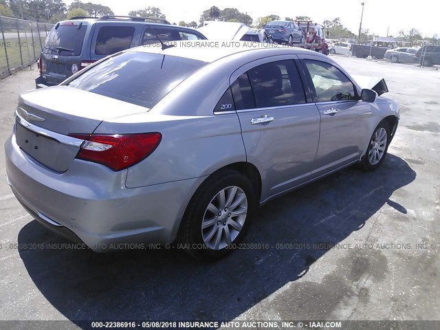 1C3CCBCG8DN575324 - 2013 CHRYSLER 200 LIMITED SILVER photo 4