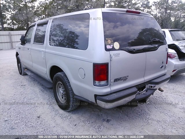 1FMNU40L5YEA53878 - 2000 FORD EXCURSION XLT SILVER photo 3