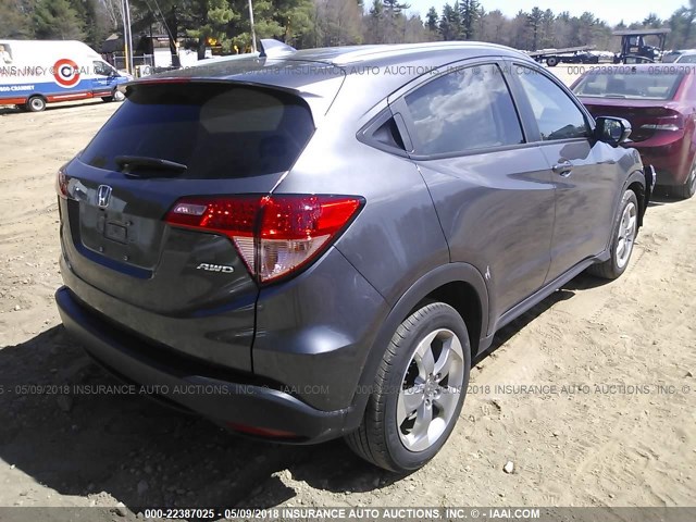 3CZRU6H75GM766341 - 2016 HONDA HR-V EXL GRAY photo 4