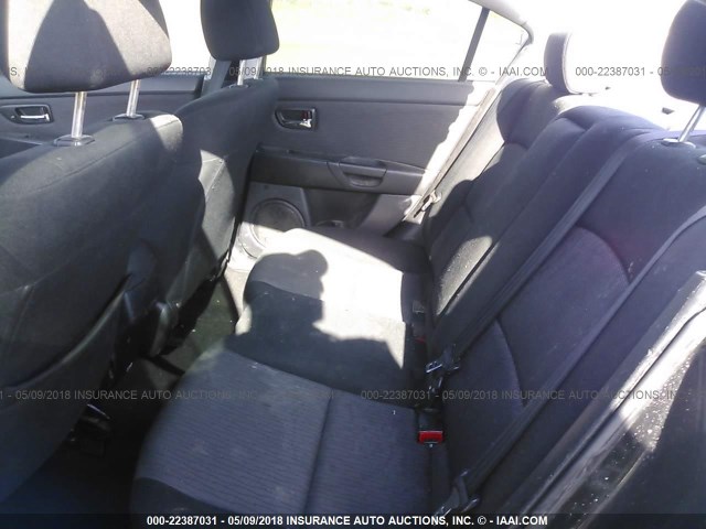 JM1BK32F181150842 - 2008 MAZDA 3 I BLACK photo 8