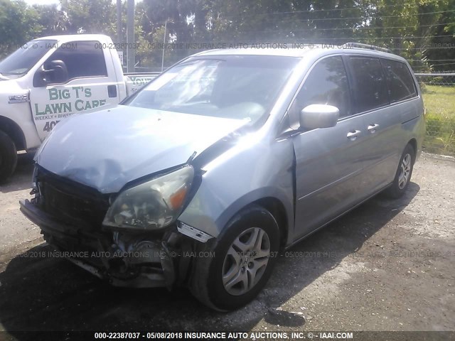 5FNRL386X6B025801 - 2006 HONDA ODYSSEY EXL ღია ლურჯი ფოტო 2