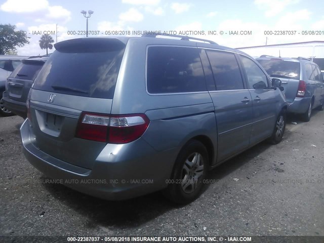5FNRL386X6B025801 - 2006 HONDA ODYSSEY EXL ღია ლურჯი ფოტო 4