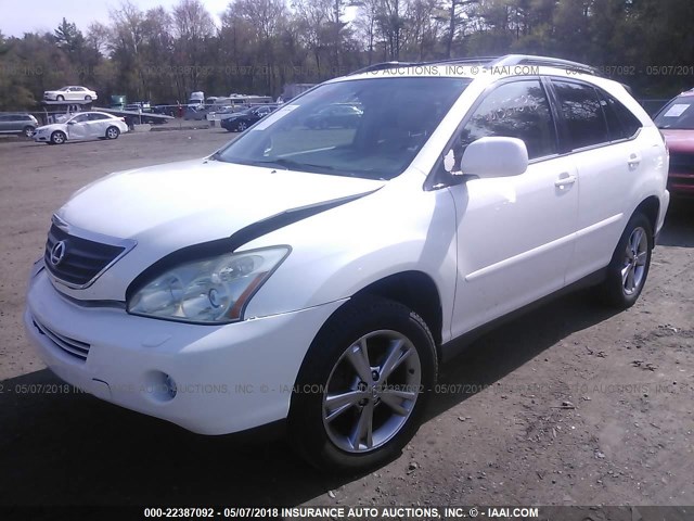 JTJGW31U760001958 - 2006 LEXUS RX 400 WHITE photo 2