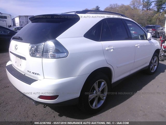 JTJGW31U760001958 - 2006 LEXUS RX 400 WHITE photo 4