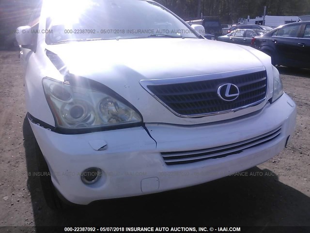 JTJGW31U760001958 - 2006 LEXUS RX 400 WHITE photo 6