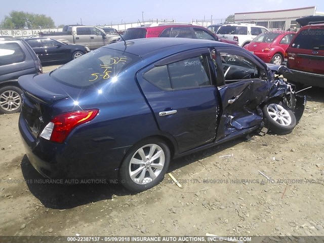 3N1CN7AP8EL865752 - 2014 NISSAN VERSA S/S PLUS/SV/SL BLUE photo 4