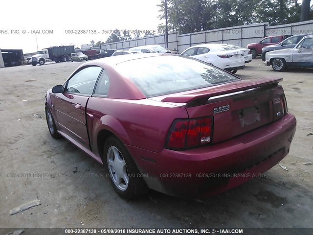 1FAFP40442F118767 - 2002 FORD MUSTANG RED photo 3