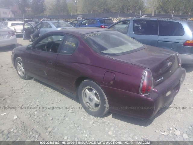 2G1WW12EX49327680 - 2004 CHEVROLET MONTE CARLO LS MAROON photo 3