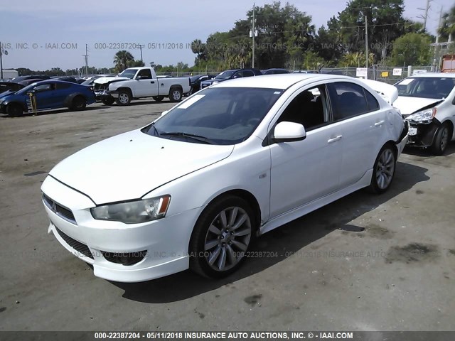 JA32U8FW9AU005360 - 2010 MITSUBISHI LANCER GTS WHITE photo 2