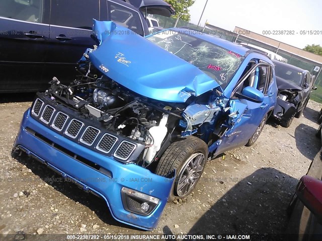 3C4NJCBB5JT226705 - 2018 JEEP COMPASS LATITUDE ლურჯი ფოტო 2