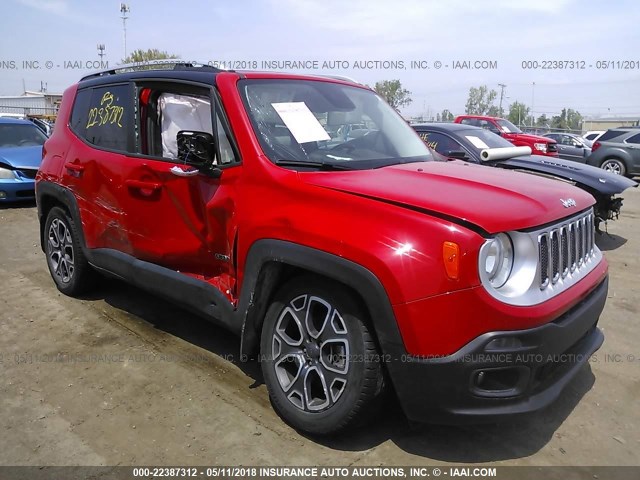 ZACCJADT5GPC53887 - 2016 JEEP RENEGADE LIMITED RED photo 1