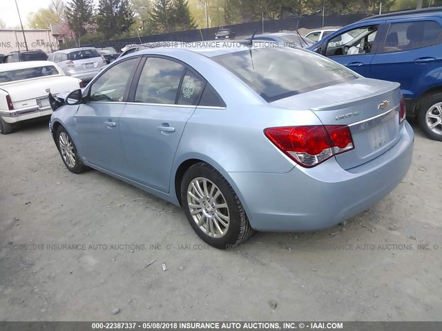 1G1PK5SC3C7104113 - 2012 CHEVROLET CRUZE ECO Light Blue photo 3