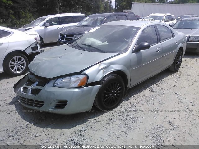 1B3AL46T96N144714 - 2006 DODGE STRATUS SXT GREEN photo 2