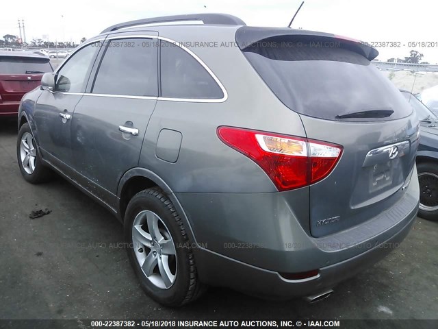 KM8NU13C87U017021 - 2007 HYUNDAI VERACRUZ GLS/SE/LIMITED GRAY photo 3