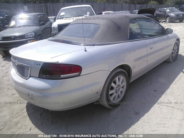 1C3EL75R04N127843 - 2004 CHRYSLER SEBRING GTC SILVER photo 4