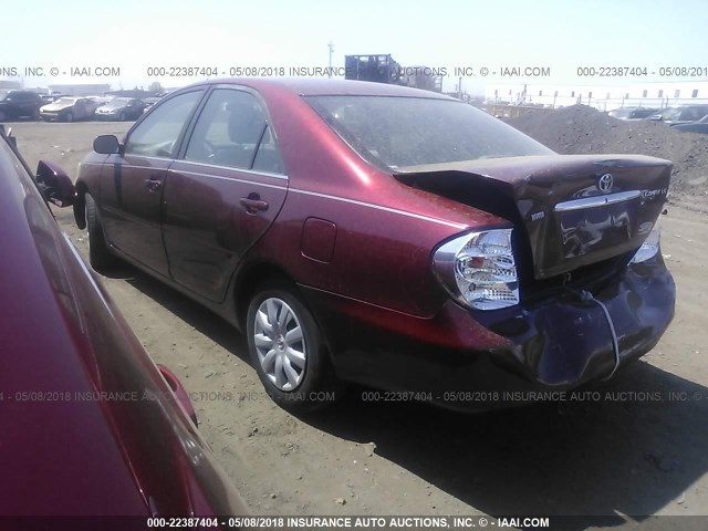 4T1BE32K34U350906 - 2004 TOYOTA CAMRY LE/XLE/SE 勃艮第红 照片 3