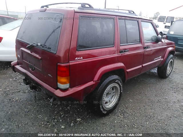 1J4FF68S8XL625010 - 1999 JEEP CHEROKEE SPORT/CLASSIC ბურგუნდია ფოტო 4