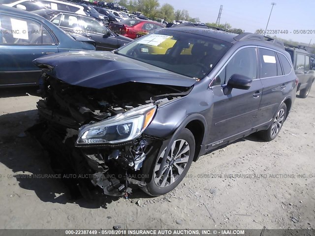 4S4BSENC7F3235629 - 2015 SUBARU OUTBACK 3.6R LIMITED BLUE photo 2