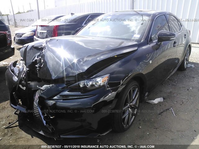 JTHBA1D27G5016182 - 2016 LEXUS IS 200T BLACK photo 2