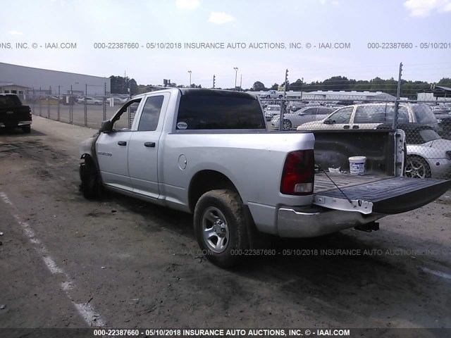 1C6RD7FP3CS179062 - 2012 DODGE RAM 1500 ST SILVER photo 3