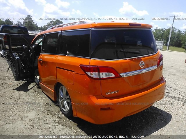 JN8AE2KP1C9044556 - 2012 NISSAN QUEST S/SV/SL/LE ORANGE photo 3