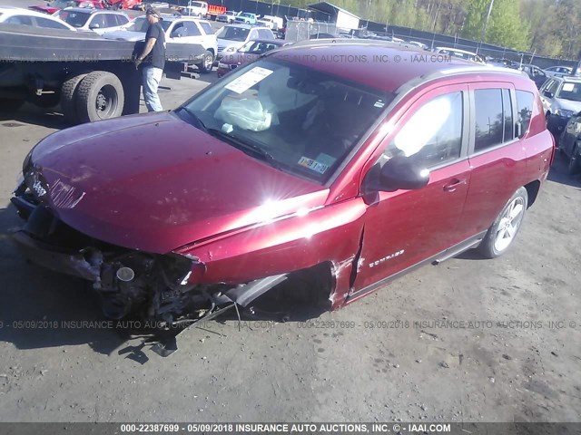 1C4NJDCBXCD524292 - 2012 JEEP COMPASS LIMITED RED photo 2