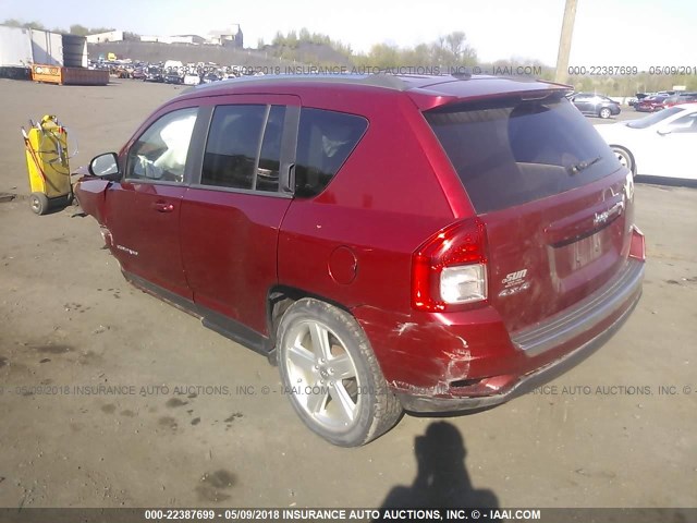 1C4NJDCBXCD524292 - 2012 JEEP COMPASS LIMITED RED photo 3