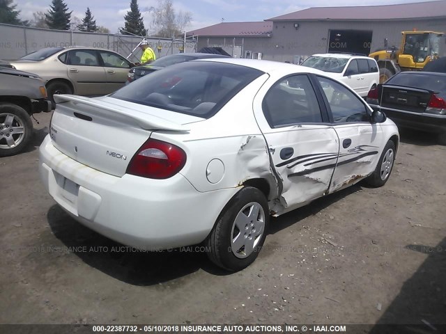 1B3ES26C74D573877 - 2004 DODGE NEON SE WHITE photo 4