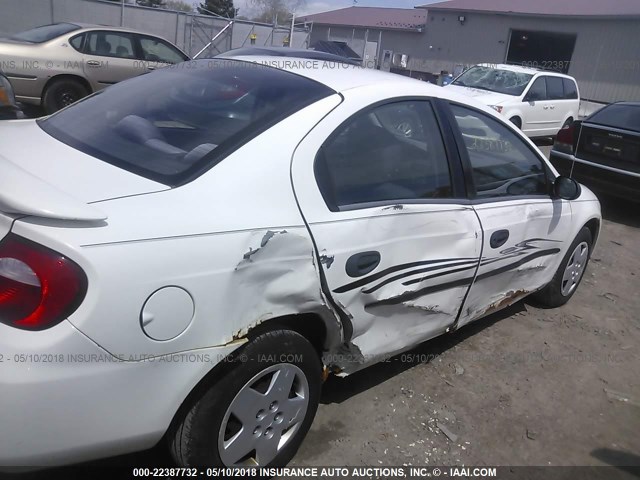 1B3ES26C74D573877 - 2004 DODGE NEON SE WHITE photo 6