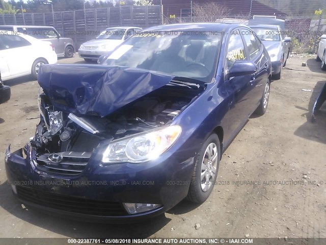 KMHDU46D59U816310 - 2009 HYUNDAI ELANTRA GLS/SE BLUE photo 2