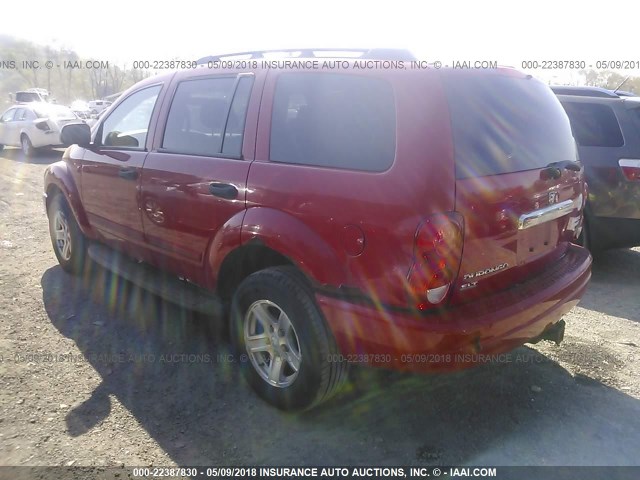 1D4HB48D54F158304 - 2004 DODGE DURANGO SLT RED photo 3