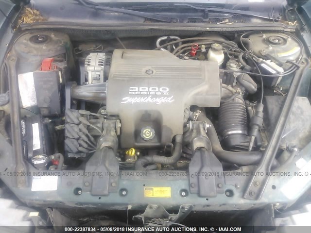 2G4WF5217W1454458 - 1998 BUICK REGAL GS GREEN photo 10