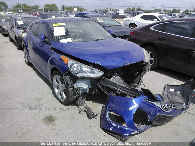 KMHTC6AD2EU198570 - 2014 HYUNDAI VELOSTER BLUE photo 1