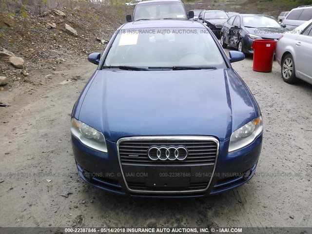 WAUDF68EX5A424142 - 2005 AUDI A4 2.0T QUATTRO BLUE photo 6