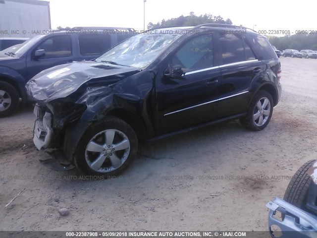 4JGBB8GB5BA653067 - 2011 MERCEDES-BENZ ML 350 4MATIC BLACK photo 2
