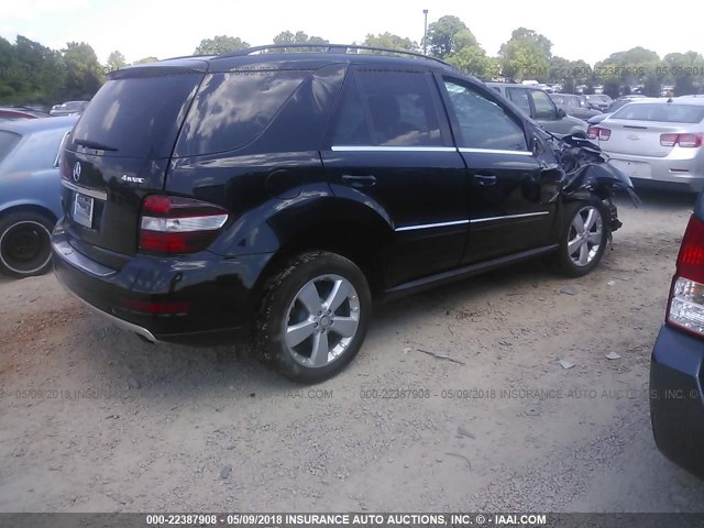 4JGBB8GB5BA653067 - 2011 MERCEDES-BENZ ML 350 4MATIC BLACK photo 4