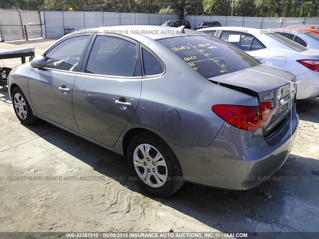 KMHDU4AD9AU867482 - 2010 HYUNDAI ELANTRA BLUE/GLS/SE GRAY photo 3