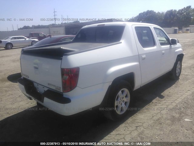 5FPYK1F4XAB008243 - 2010 HONDA RIDGELINE RTS WHITE photo 4