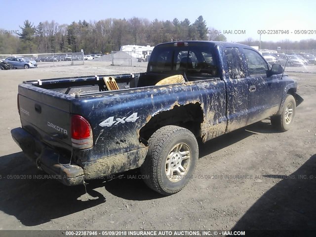 1D7GG32N63S354124 - 2003 DODGE DAKOTA SPORT Dark Blue photo 4