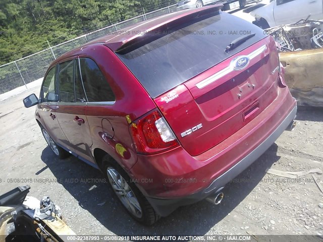 2FMDK3KCXBBA83373 - 2011 FORD EDGE LIMITED RED photo 3