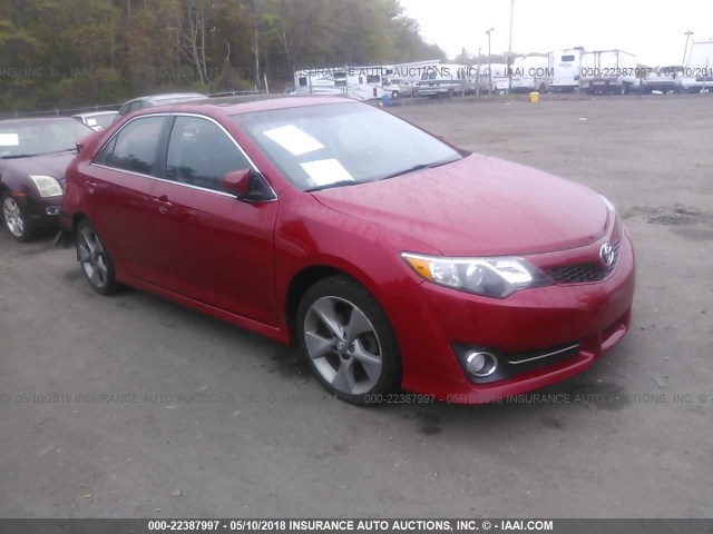 4T1BK1FKXDU533677 - 2013 TOYOTA CAMRY SE/XLE RED photo 1