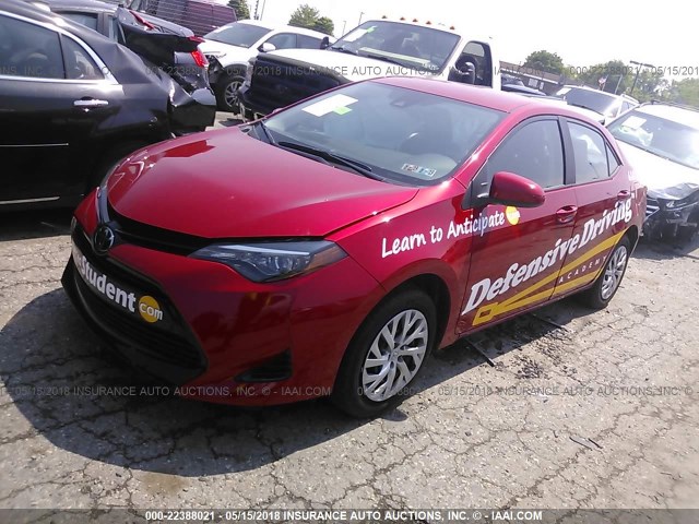 2T1BURHE6JC064746 - 2018 TOYOTA COROLLA L/LE/XLE/SE/XSE RED photo 2