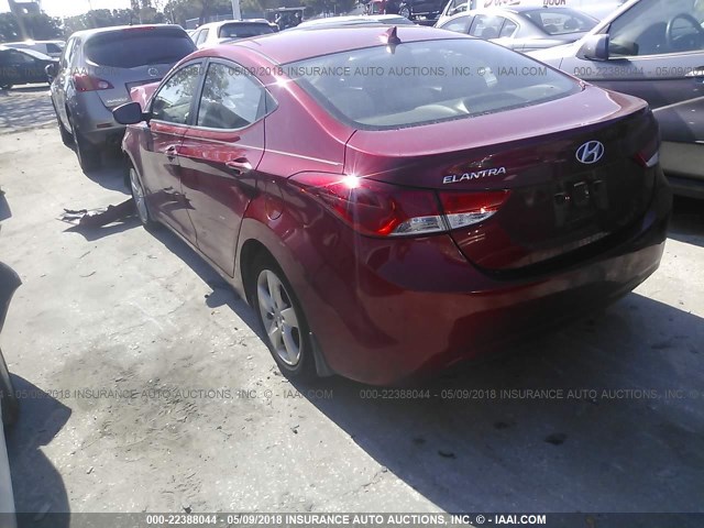 KMHDH4AE5DU864791 - 2013 HYUNDAI ELANTRA GLS/LIMITED RED photo 3