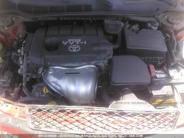 4T1BF3EK6AU508529 - 2010 TOYOTA CAMRY SE/LE/XLE 红色 照片 10