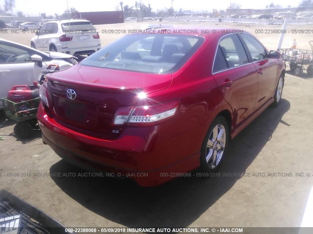 4T1BF3EK6AU508529 - 2010 TOYOTA CAMRY SE/LE/XLE 红色 照片 4