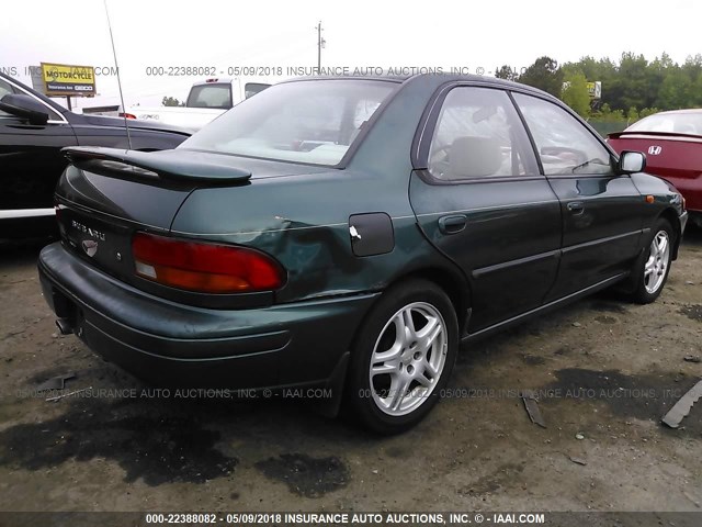 JF1GC6555SH517821 - 1995 SUBARU IMPREZA LX GREEN photo 4