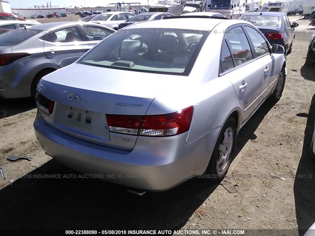 5NPEU46F86H017024 - 2006 HYUNDAI SONATA GLS/LX SILVER photo 4