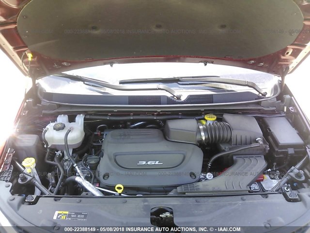 2C4RC1BG7JR120836 - 2018 CHRYSLER PACIFICA TOURING L Կարմիր լուսանկար 10