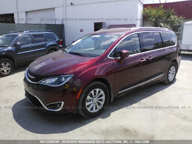 2C4RC1BG7JR120836 - 2018 CHRYSLER PACIFICA TOURING L RED photo 2