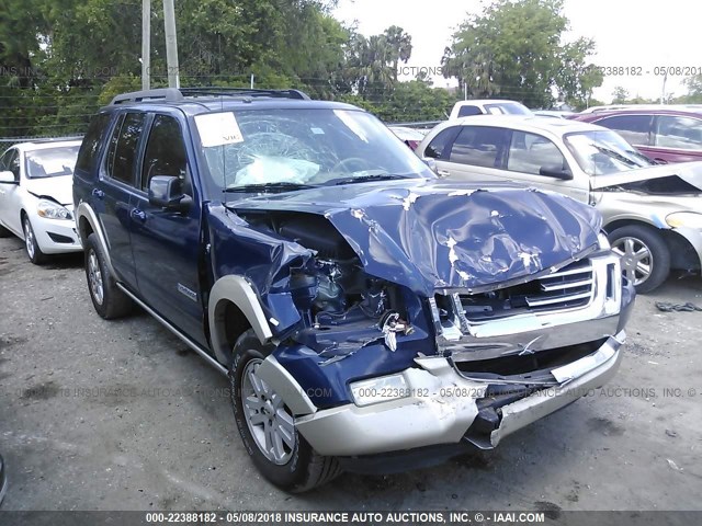 1FMEU64888UA35673 - 2008 FORD EXPLORER EDDIE BAUER BLUE photo 1